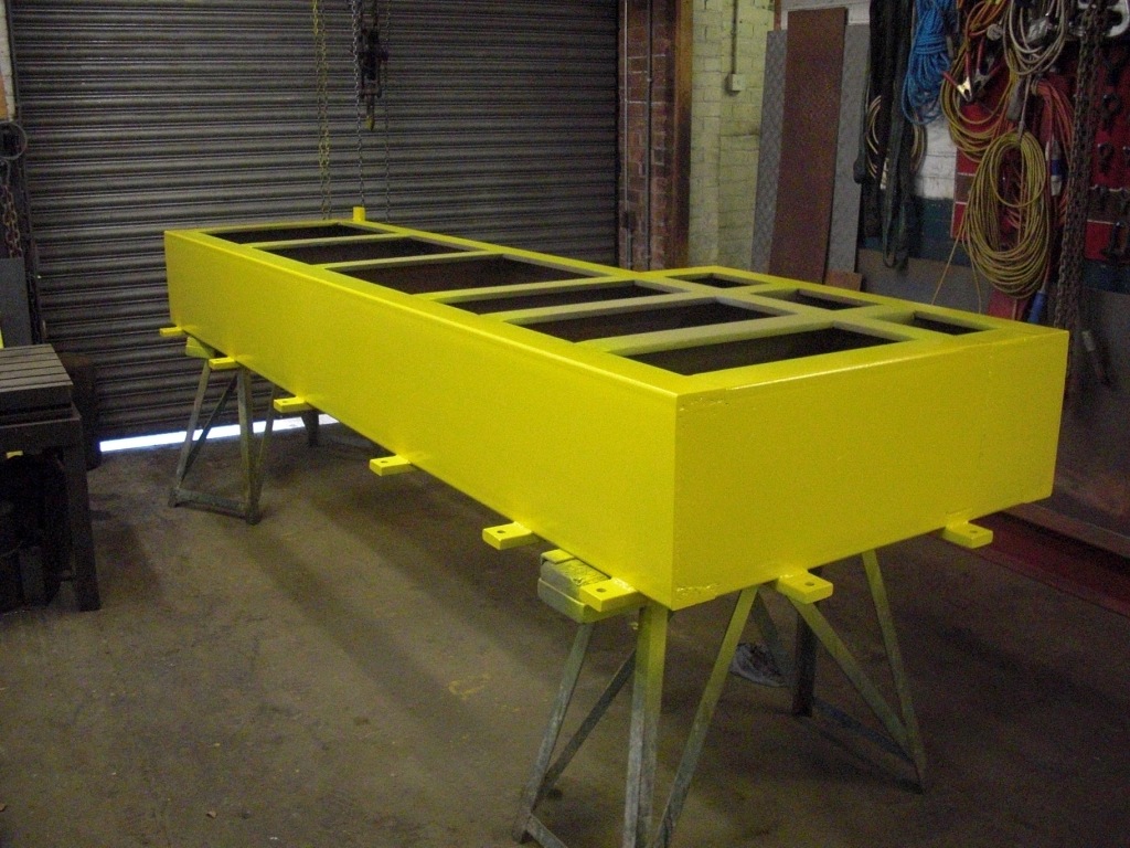 C Section mild steel frame, sprayed yellow