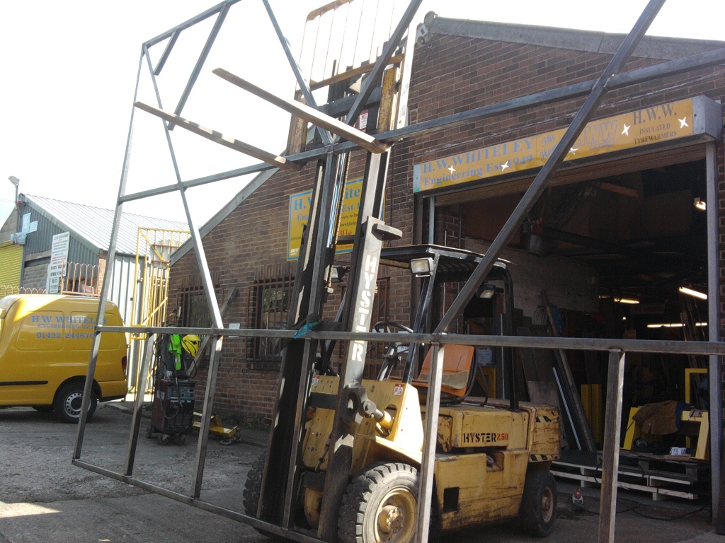 box section frame to act as a sliding barn door once cladded with wood